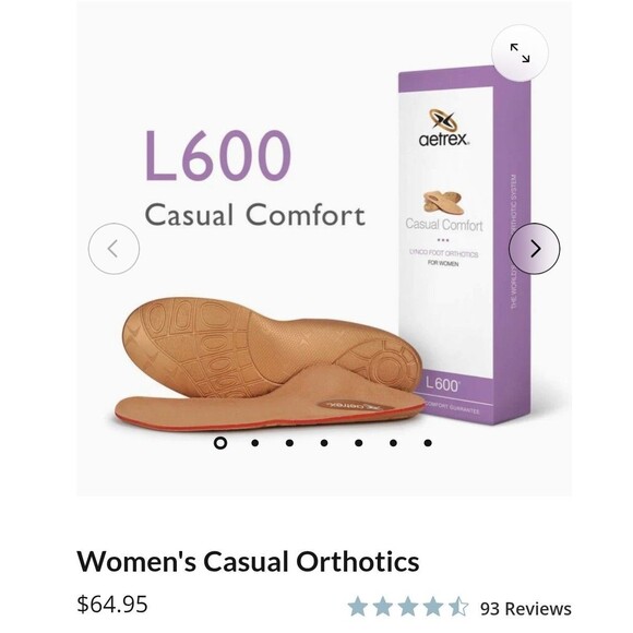 Aetrex Shoes - Aetrex Wmns L600 sz 9 Casual Comfort Full Length Arch Support Orthotic Insoles